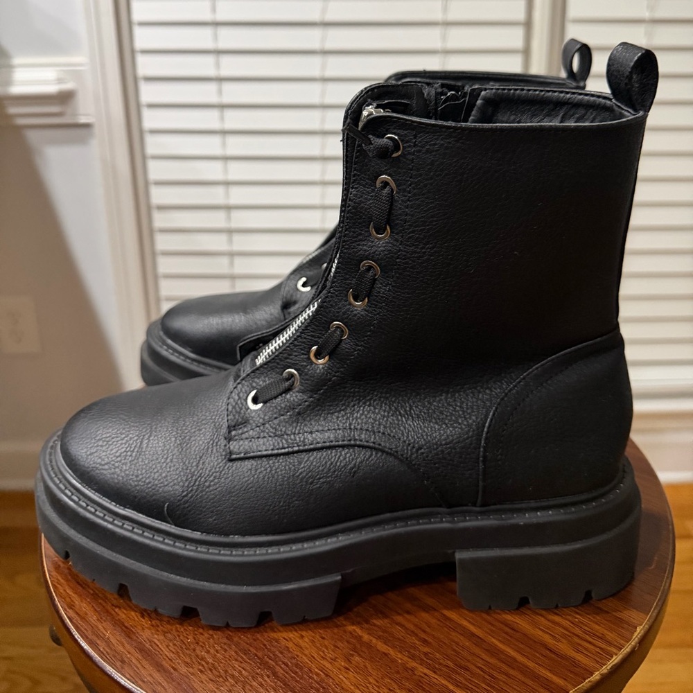 Dolce Vita Black Flander Laced Zippered Leather Combat Boots! Size 10! π€π€ - Picture 2 of 8